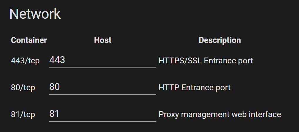 Nginx proxy manager network